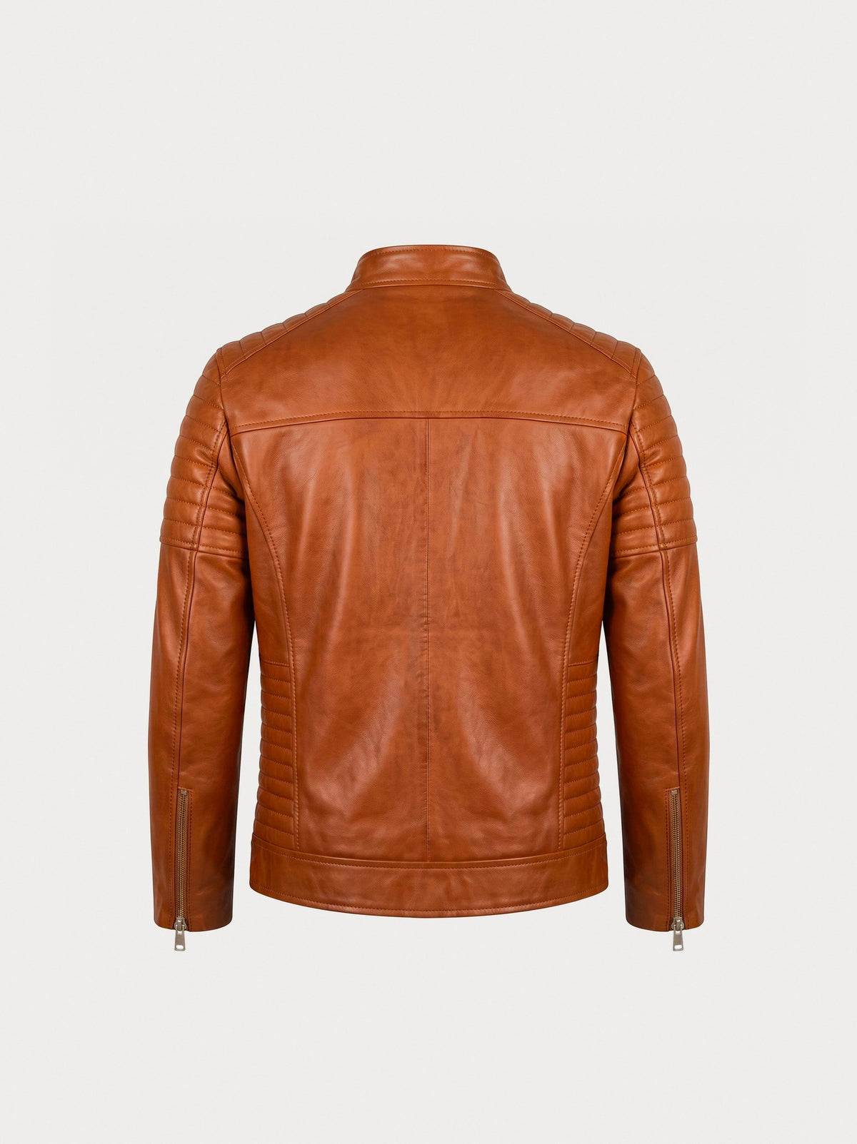 Racer Varenne en cuir d'agneau matelassé cognac, vue de dos