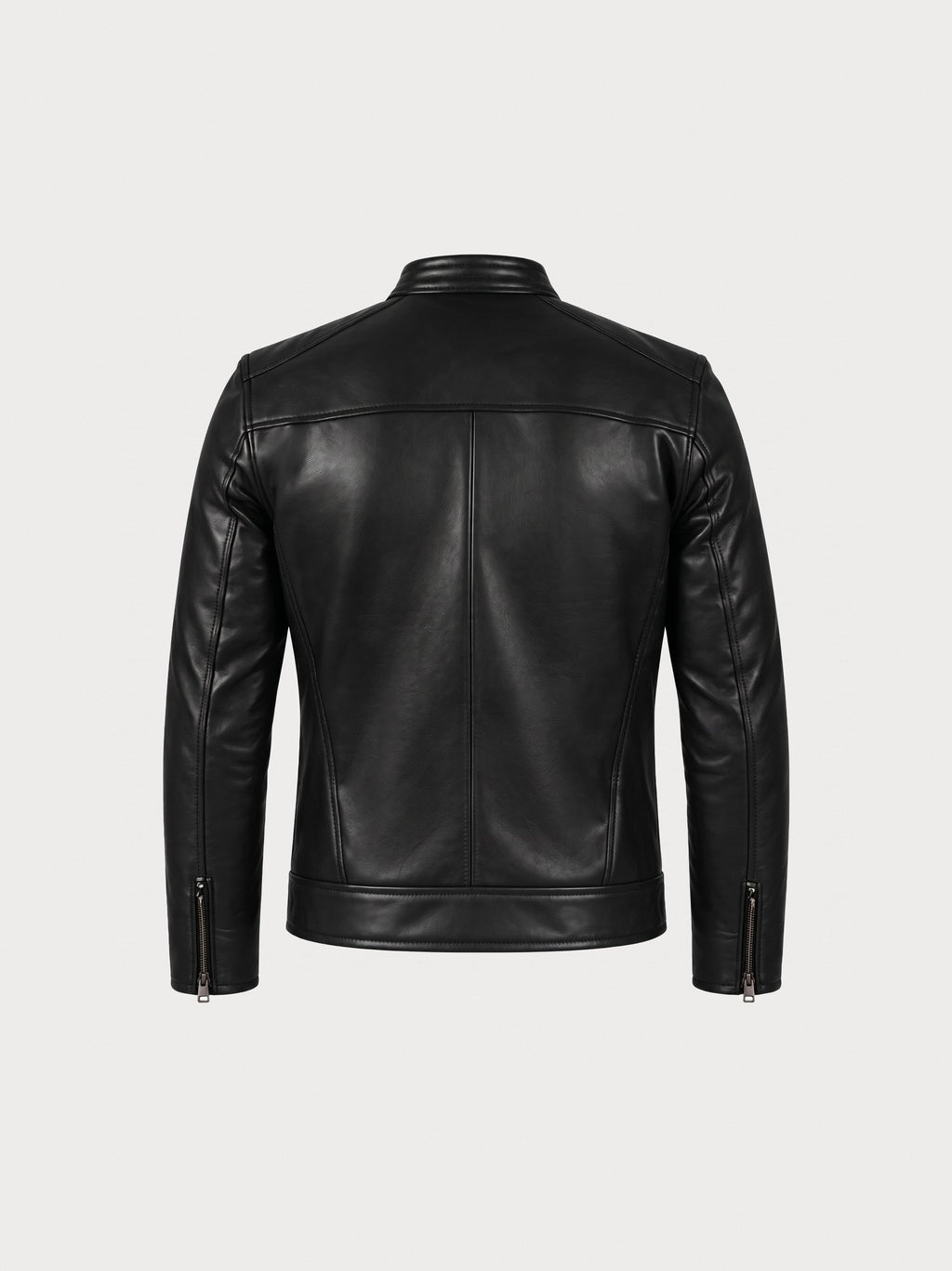 Racer Varenne en cuir d'agneau matelassé noir, vue de dos