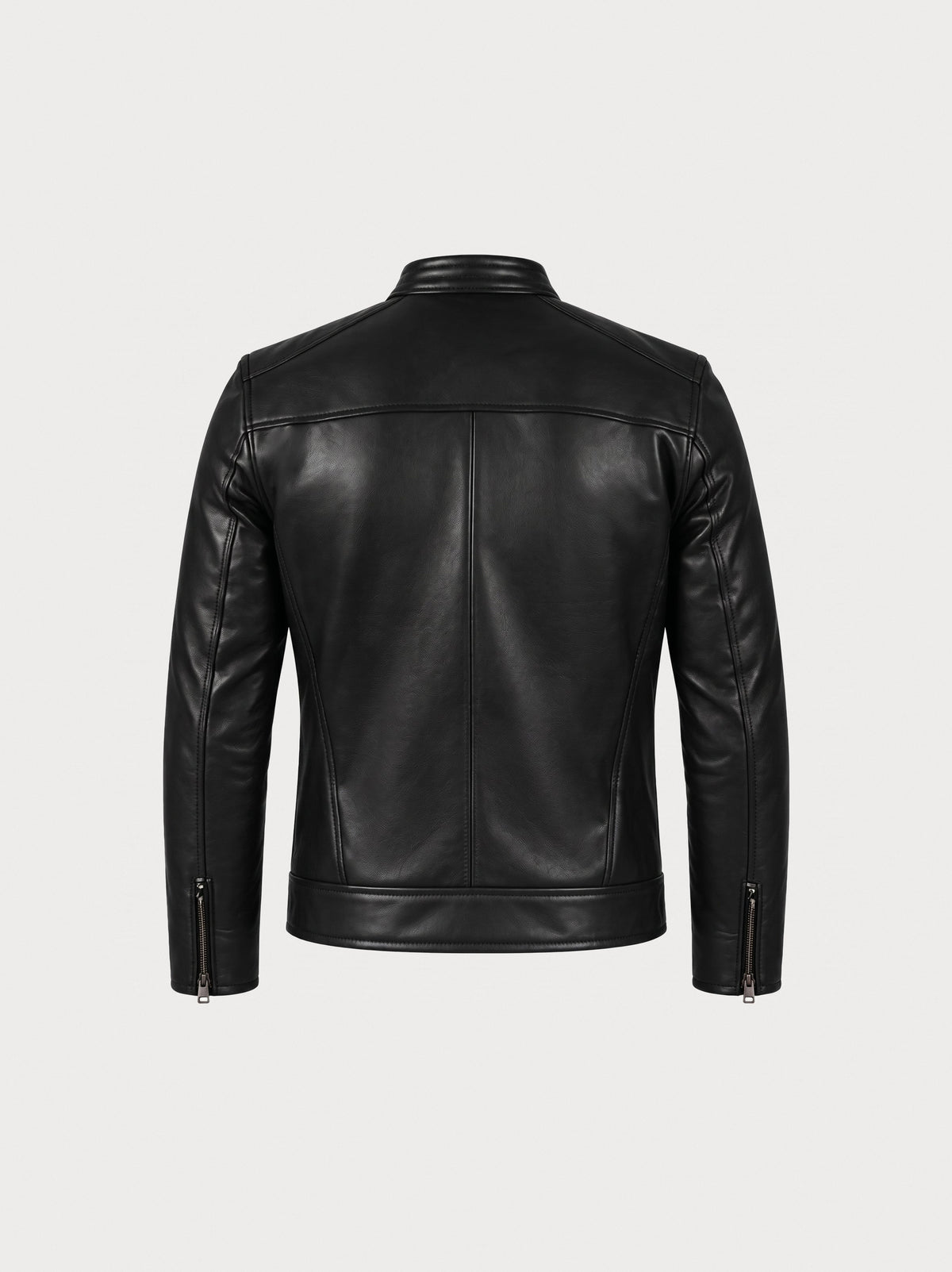 Racer Varenne en cuir d'agneau matelassé noir, vue de dos