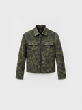 Veste-chemise Varenne en cuir de vachette camouflage, vue de face