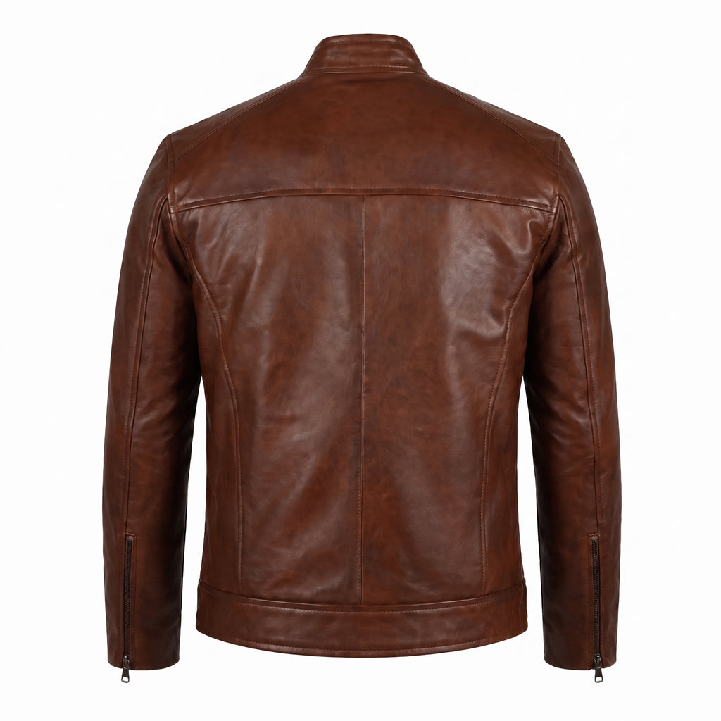 Blouson Zippé — Brun tabac