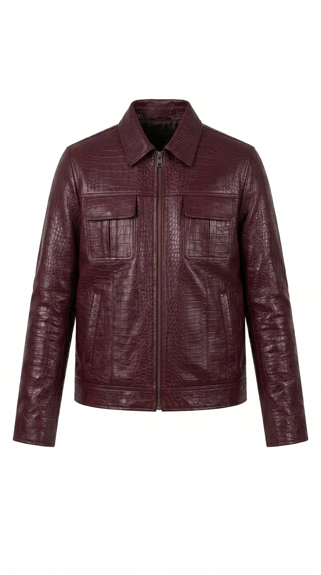 Veste Chemise Croco Bordeau