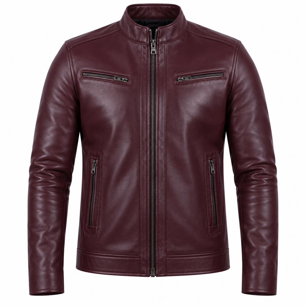 Blouson Vachette — Bordeaux — veste en cuir Maison Varenne