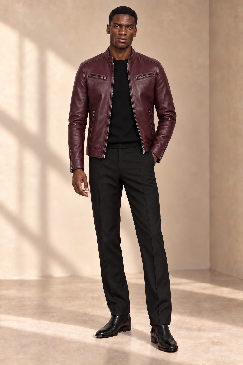 Blouson Vachette — Bordeaux — veste en cuir Maison Varenne