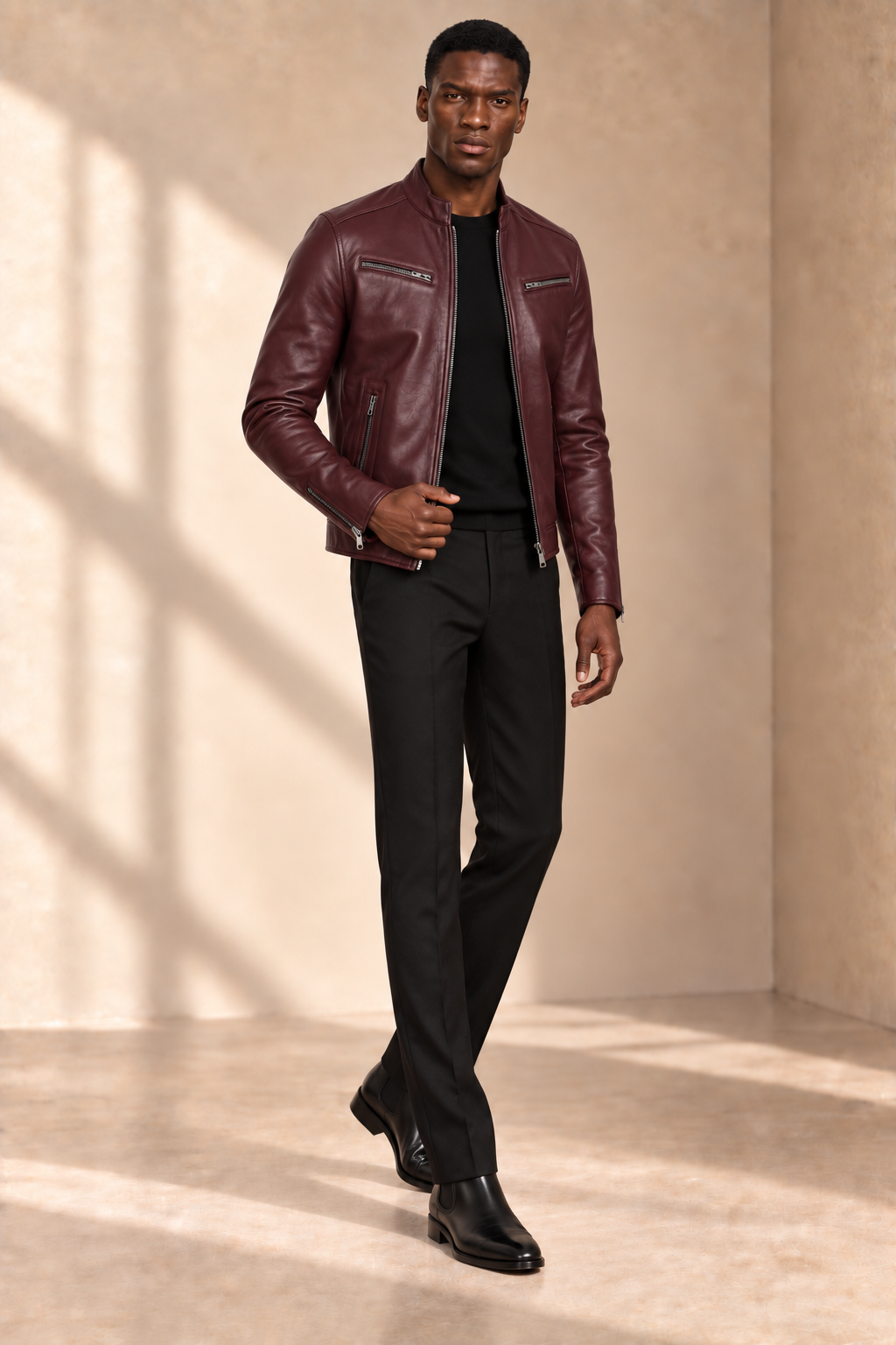 Blouson Vachette — Bordeaux — veste en cuir Maison Varenne