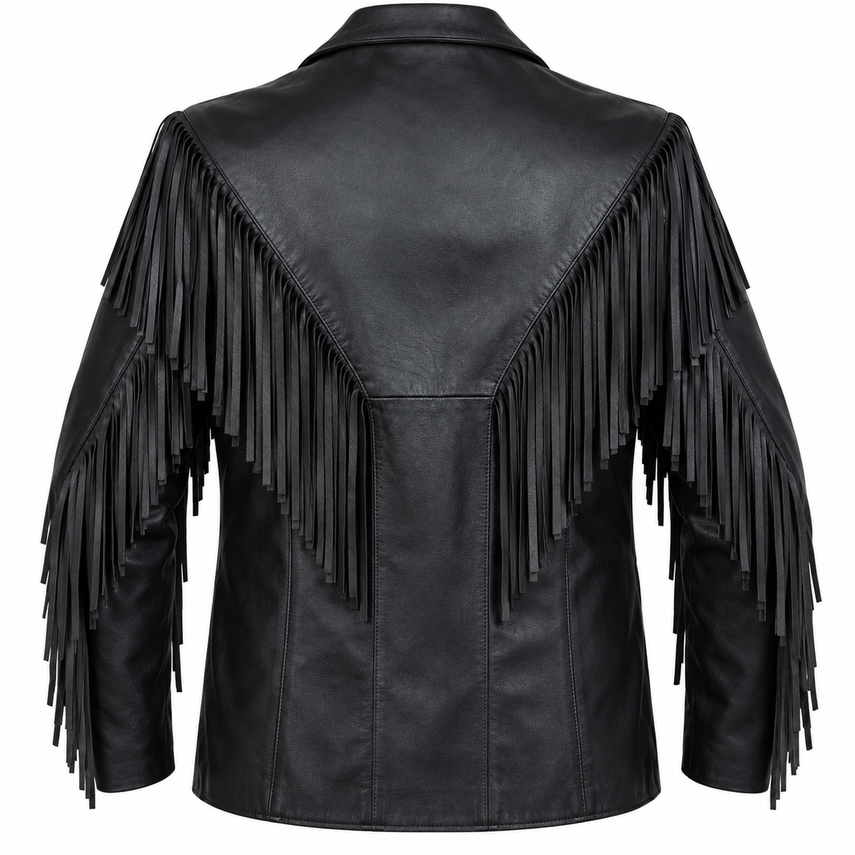 Veste Cuir à Franges — Noir — veste en cuir Maison Varenne