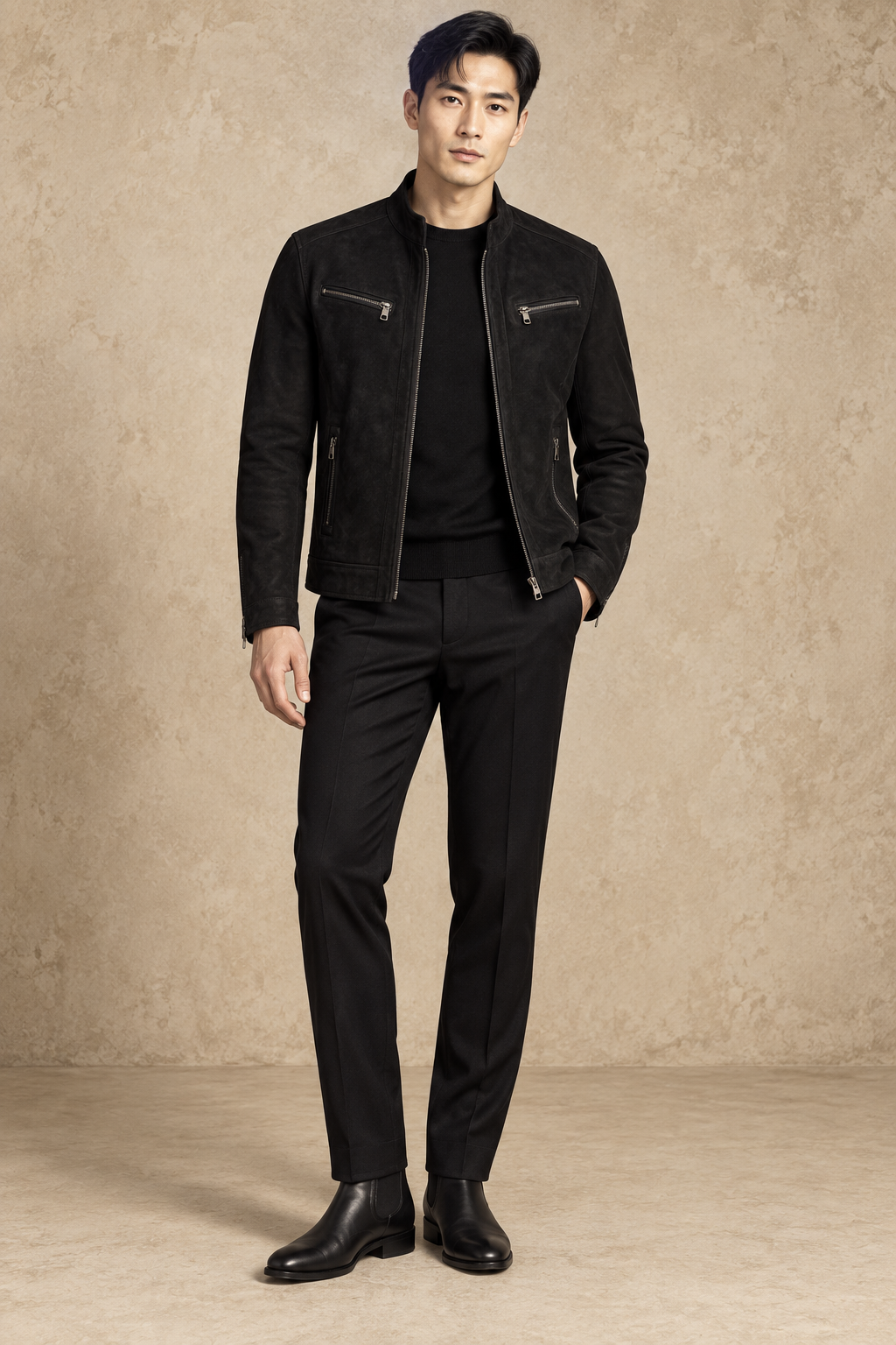 Blouson Daim — Noir — veste en daim Maison Varenne