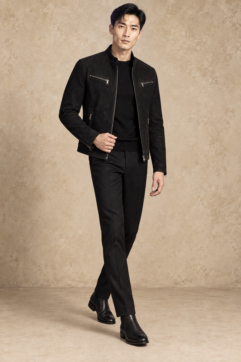 Blouson Daim — Noir — veste en daim Maison Varenne
