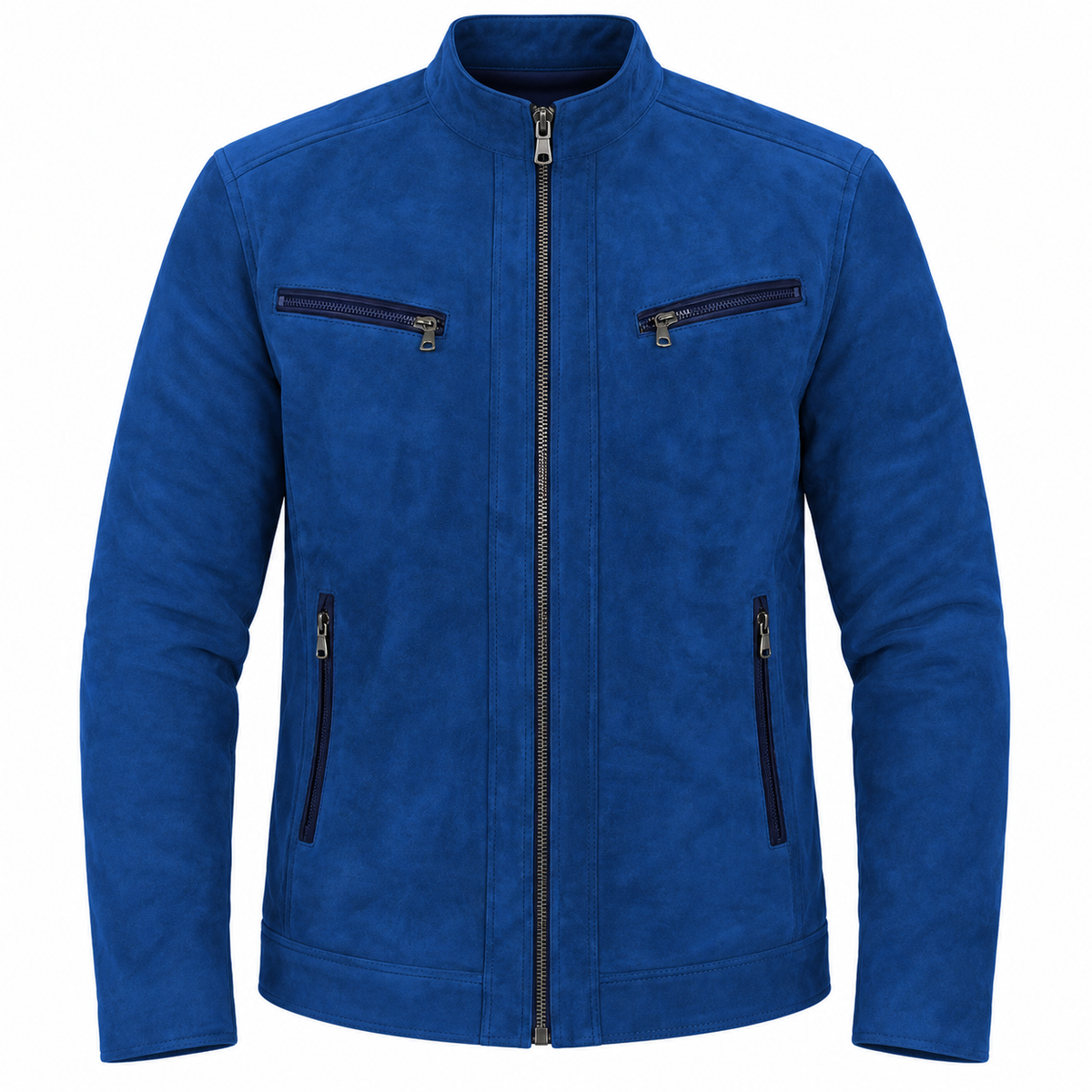 Blouson Daim — Bleu électrique — veste en daim Maison Varenne