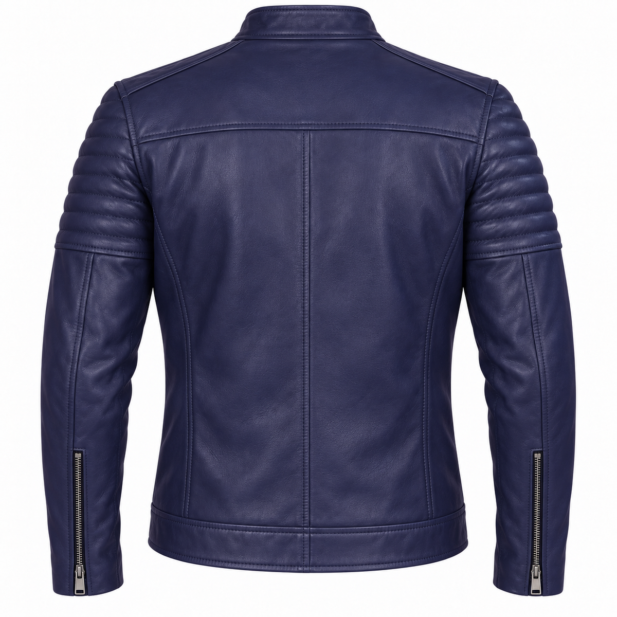 Racer Matelassé — Bleu marine — veste en cuir Maison Varenne