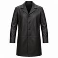 OSCAR — Manteau en cuir noir