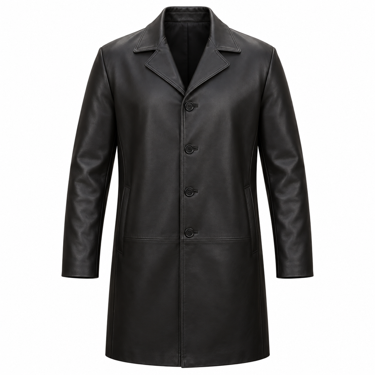 OSCAR — Manteau en cuir noir