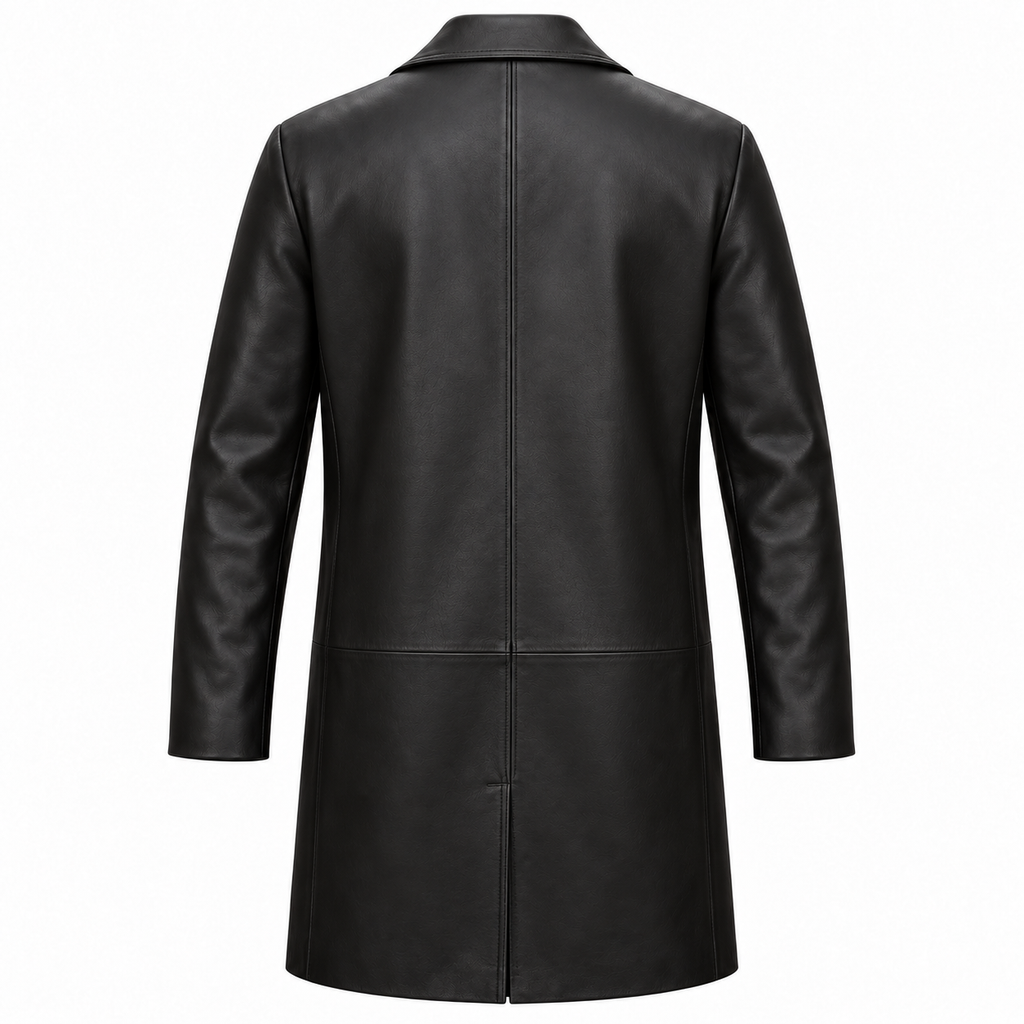 OSCAR — Manteau en cuir noir