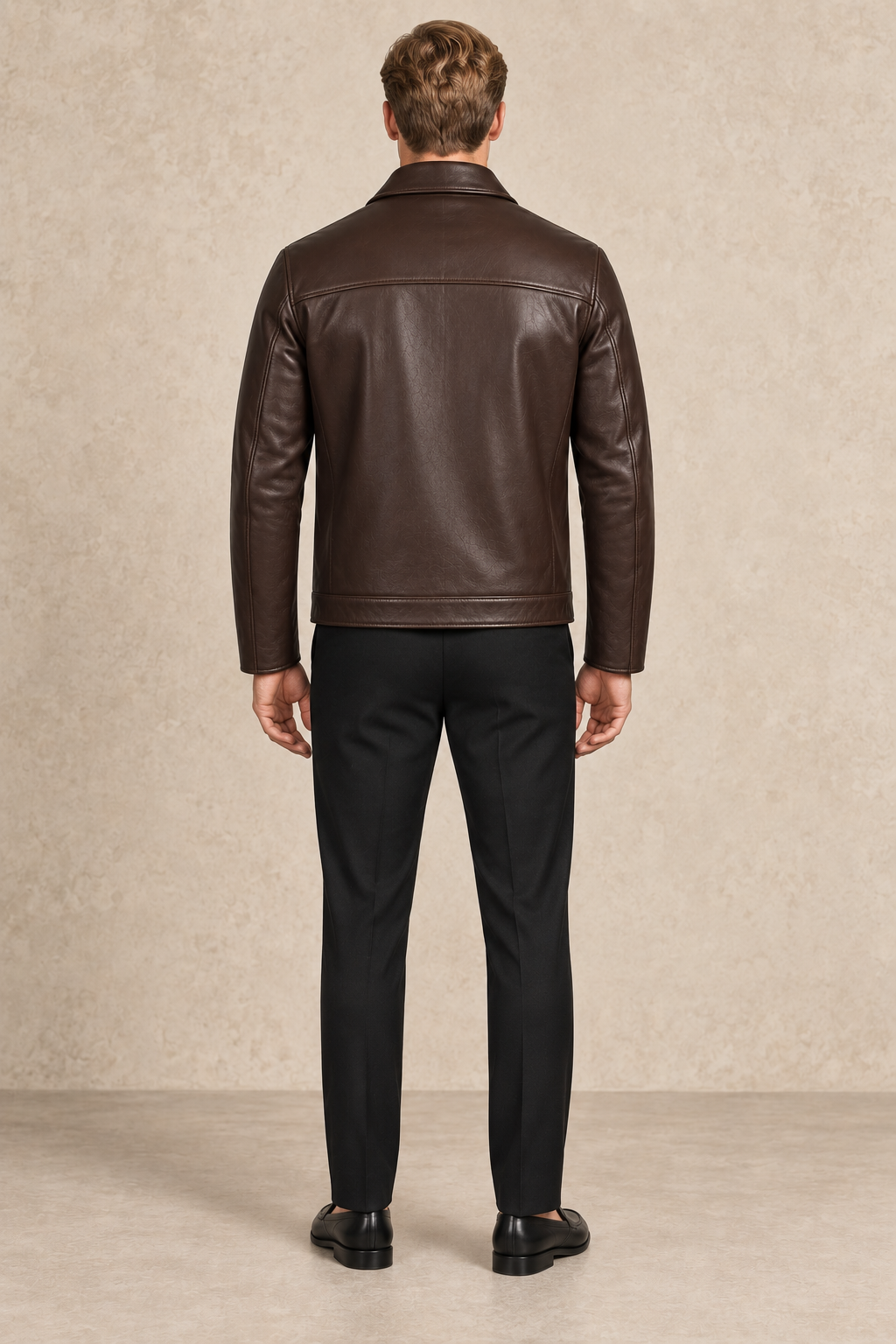 Veste Chemise Cuir  — Chocolat Lisse