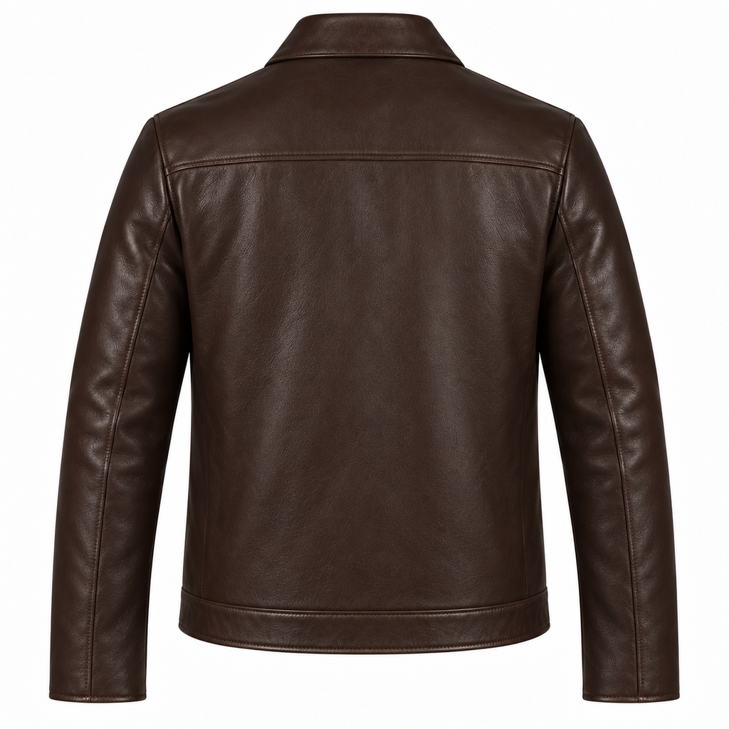 Veste Chemise Cuir  — Chocolat Lisse