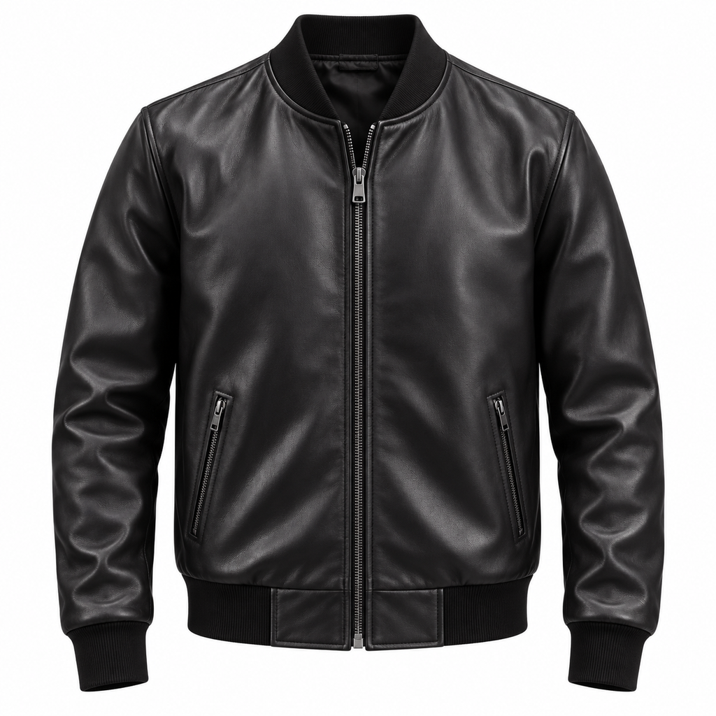 Bomber Cuir — Noir lisse