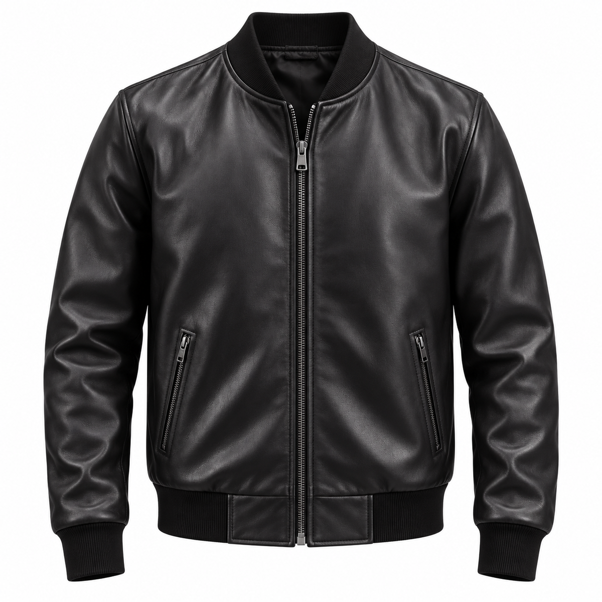 Bomber Cuir — Noir lisse