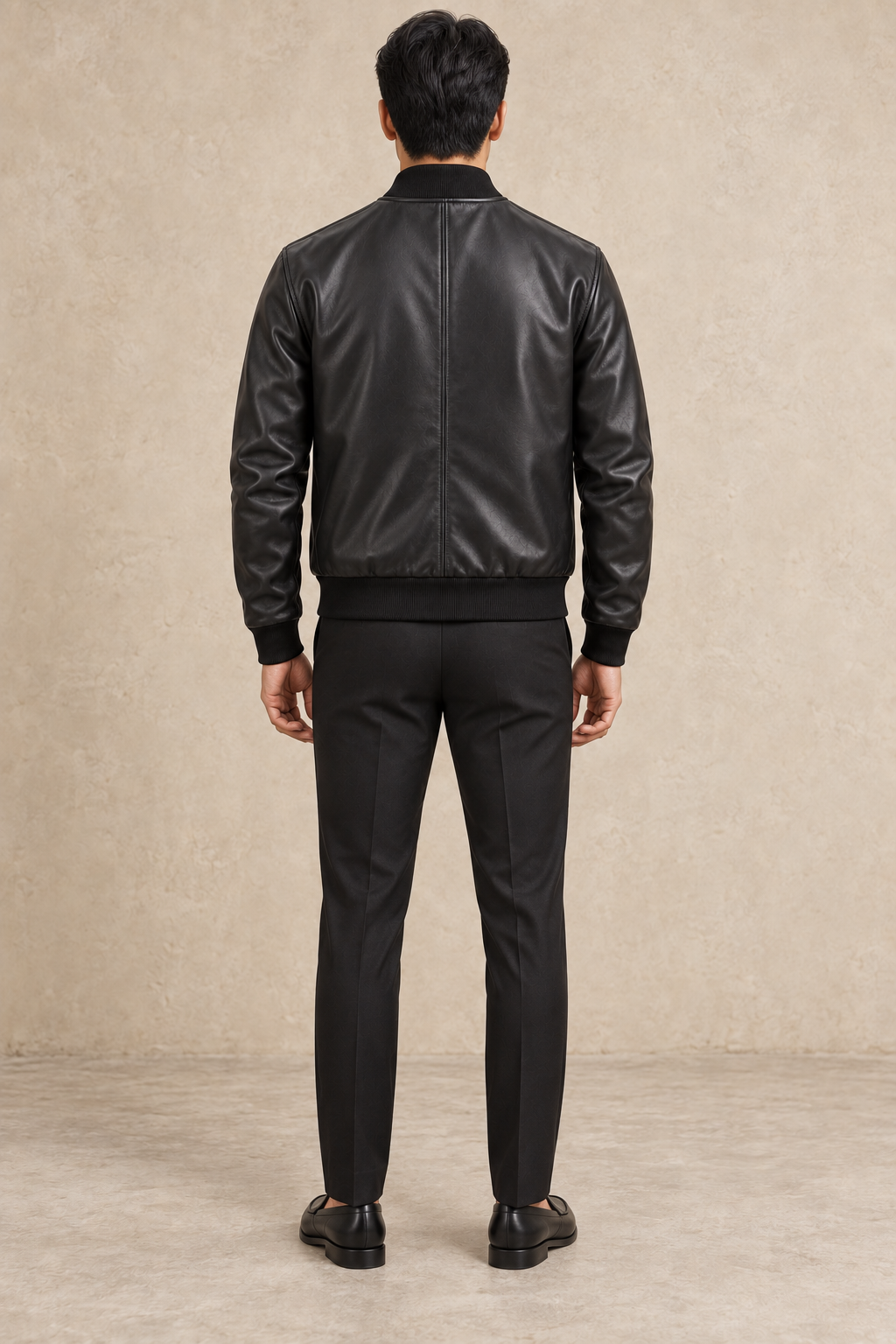 Bomber Cuir — Noir lisse