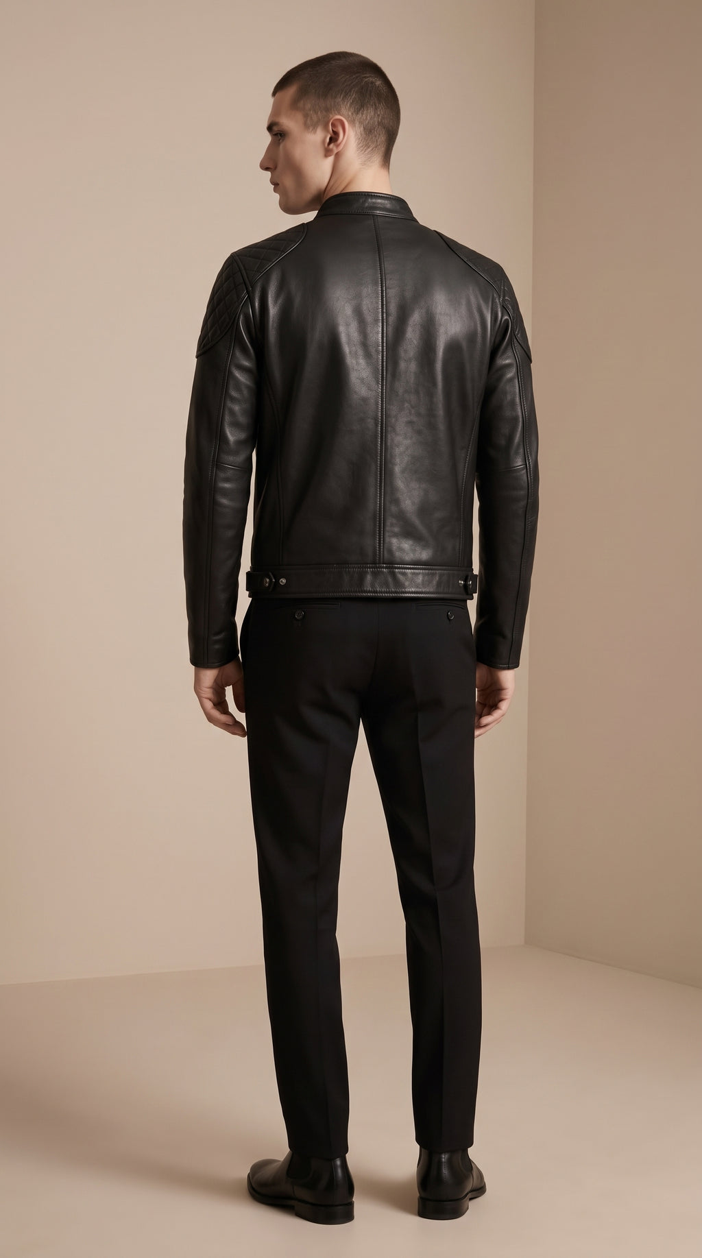 Racer Épaules Matelassées — Noir