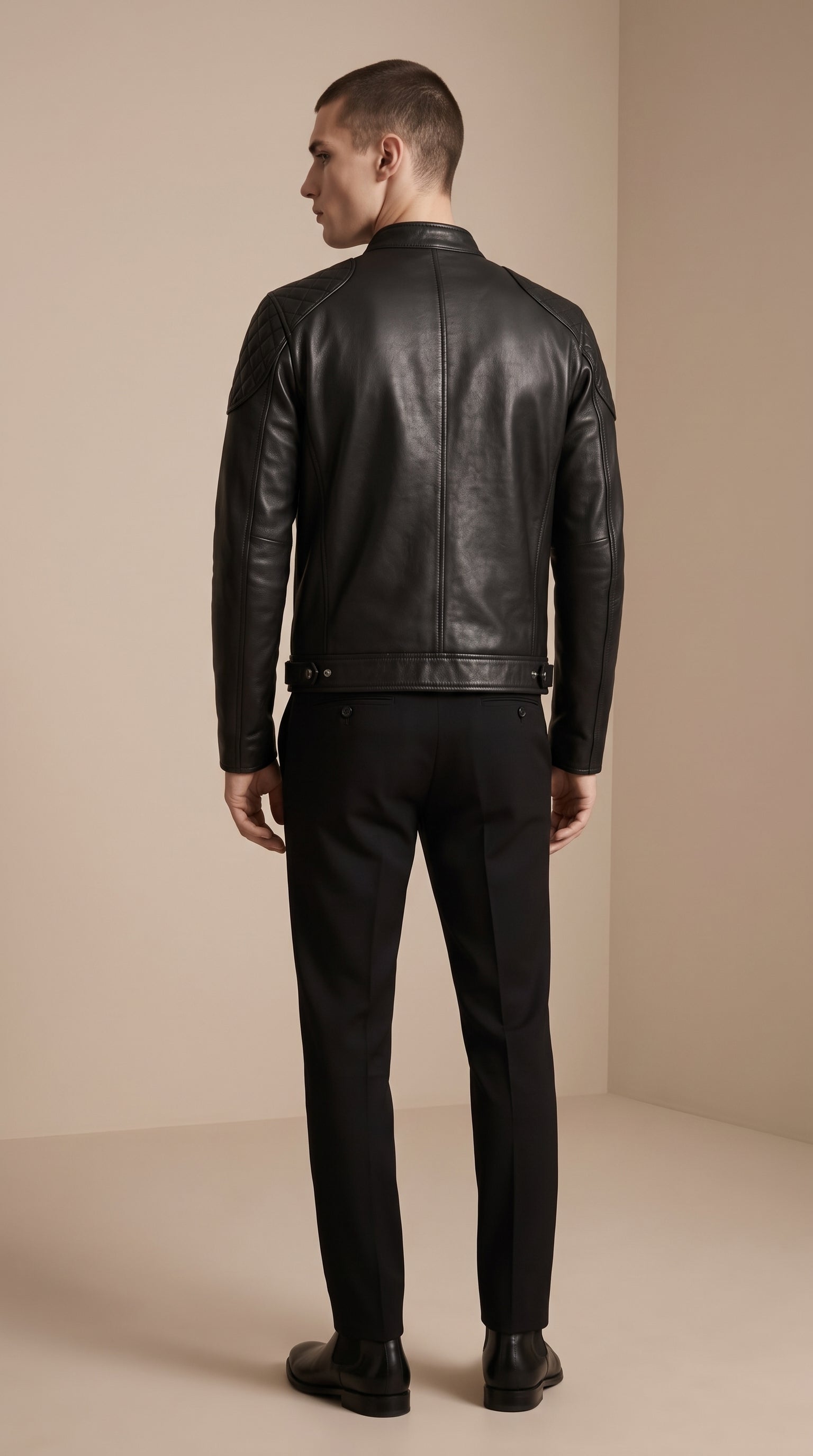Racer Épaules Matelassées — Noir
