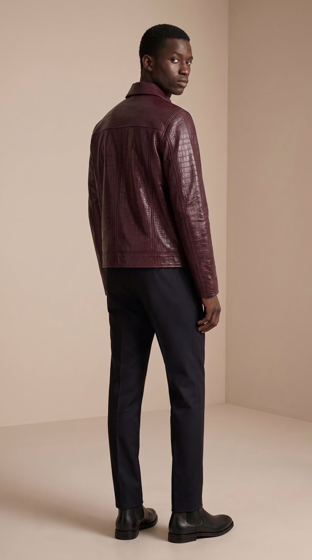 Veste Chemise Croco Bordeau