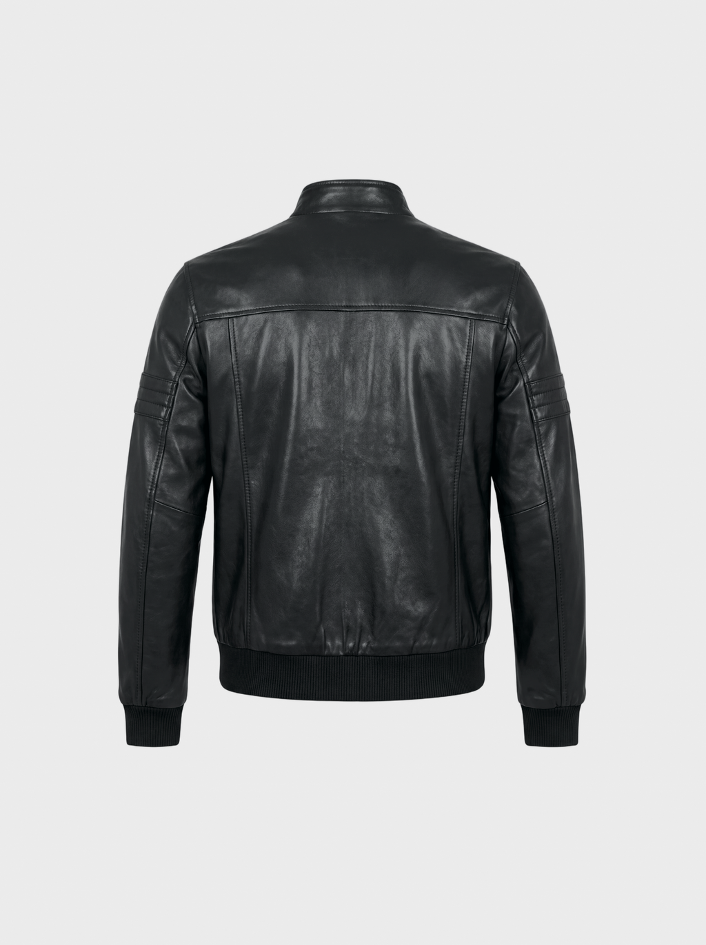 Bomber en cuir de vachette noir, vue de dos