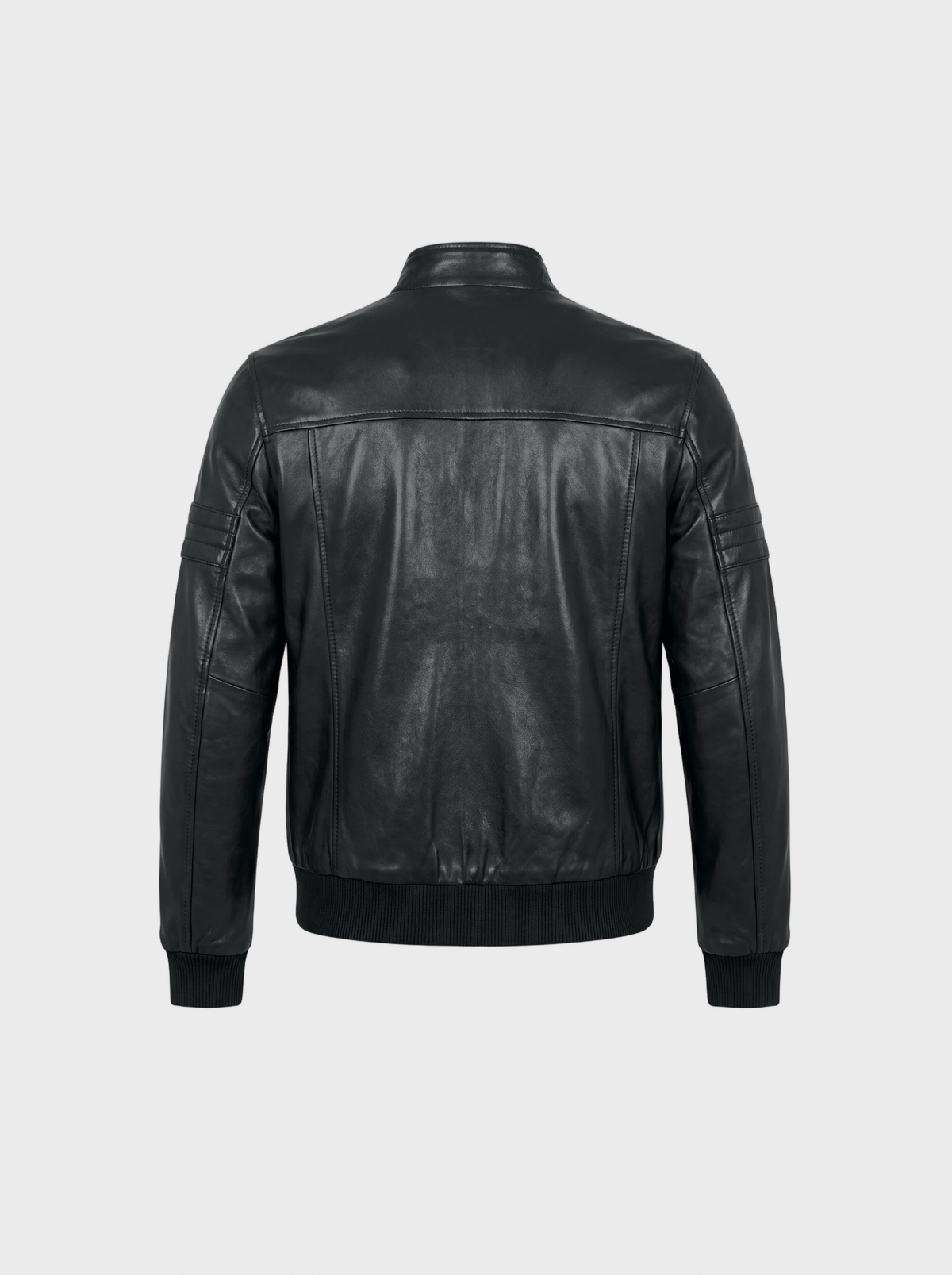 Bomber en cuir de vachette noir, vue de dos