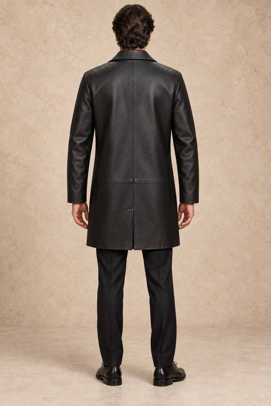 OSCAR — Manteau en cuir noir