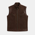 Gilet Racer — Brun nubuck