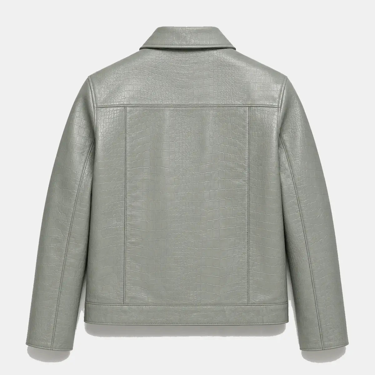 Veste Chemise Cuir — Sauge croco
